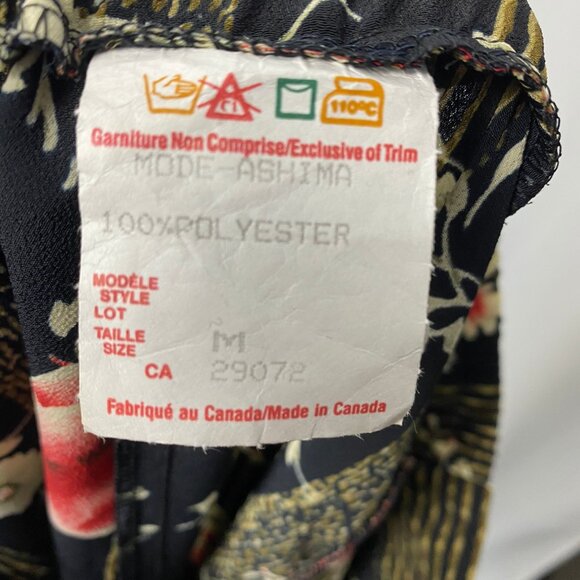 Vintage 90s gothic rose button-through midi skirt black medium - Picture 5 of 7